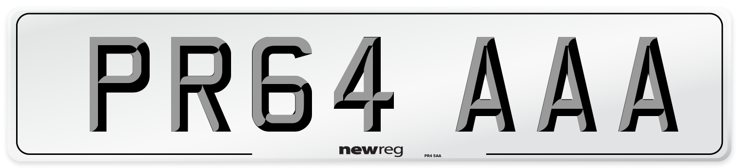 PR64 AAA Number Plate from New Reg